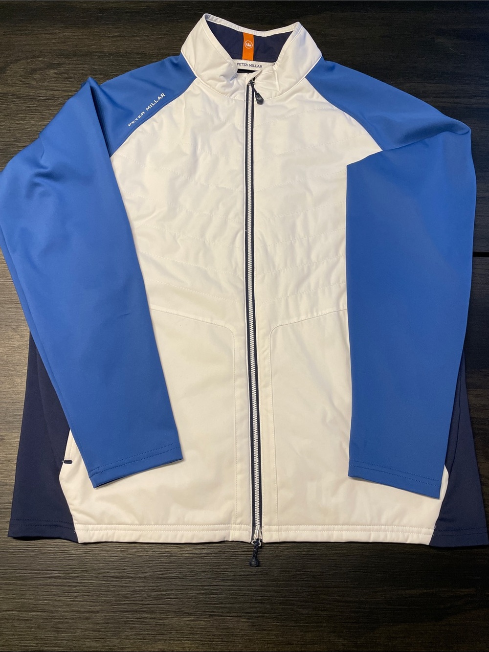 Peter Millar White and Blue Lightweight Performance Jacket